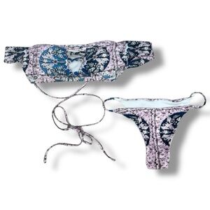 Zaful | Blue & Pink Medallion Bikini Set | Medium